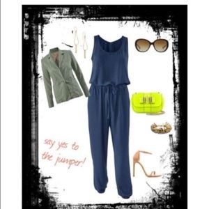 CAbi French Navy Jumpsuit